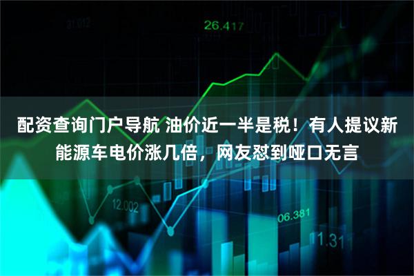 配资查询门户导航 油价近一半是税！有人提议新能源车电价涨几倍，网友怼到哑口无言